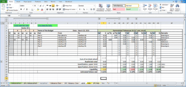 Screenshot of TolStackUp 6DOF table for tolerance analysis